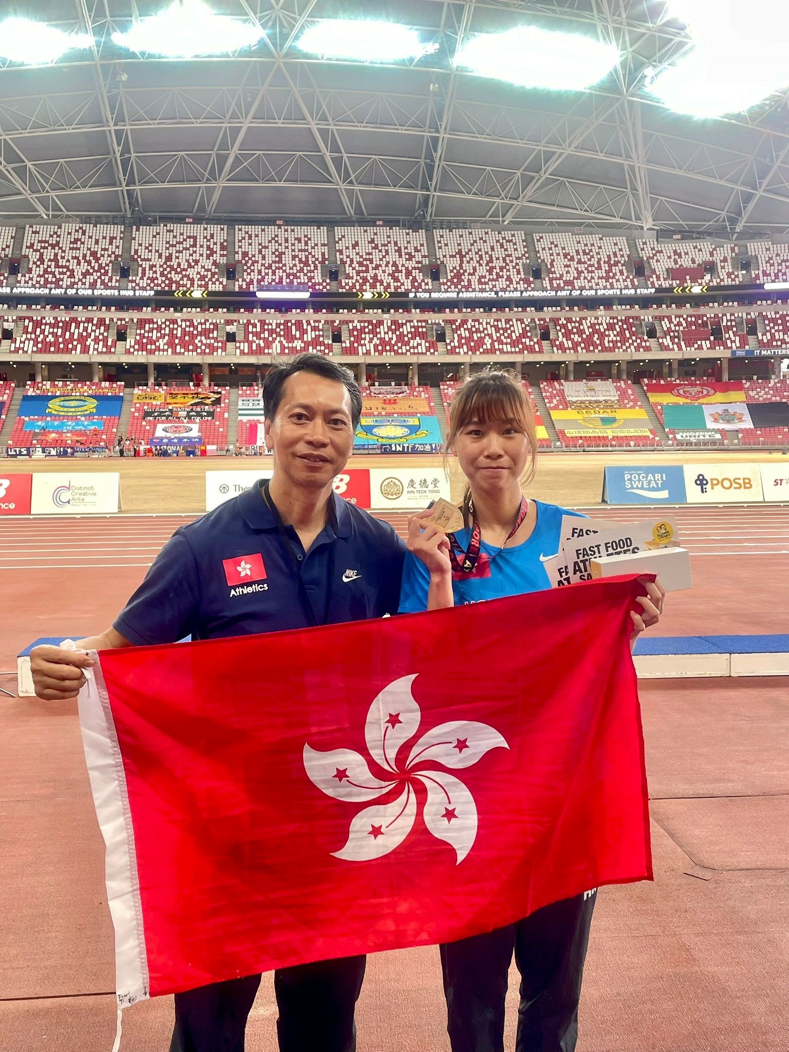 HKBU student Shing Cho Yan triumphed as the Women's 100m Hurdles Champion